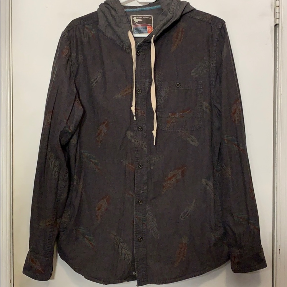 Modern Amusement Men’s Hoodie Button Up Size M